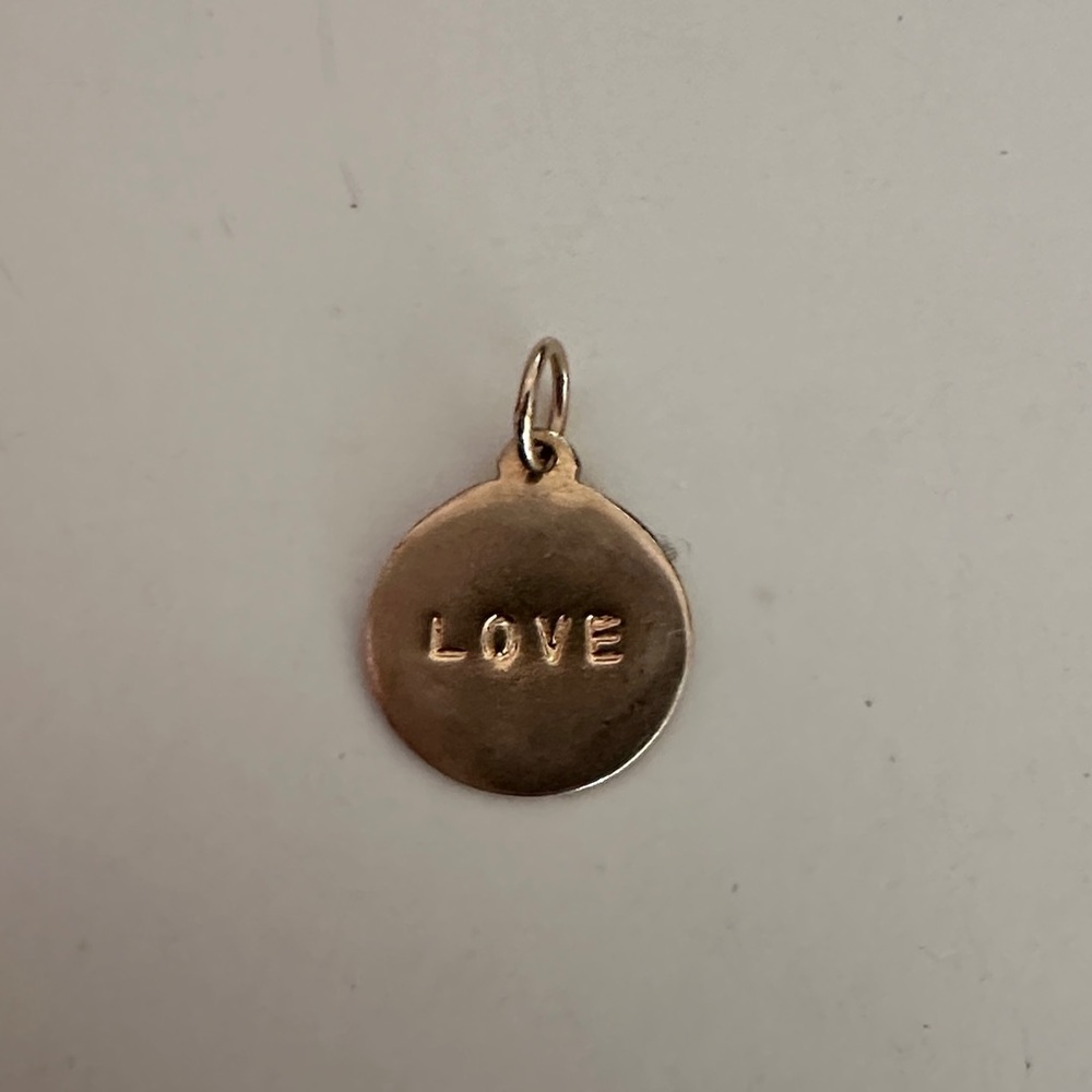 14K yellow Gold Helen Ficalora 'Love' Pendant Charm